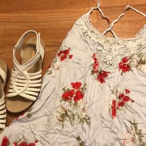 Cute summer dress with poppy pattern